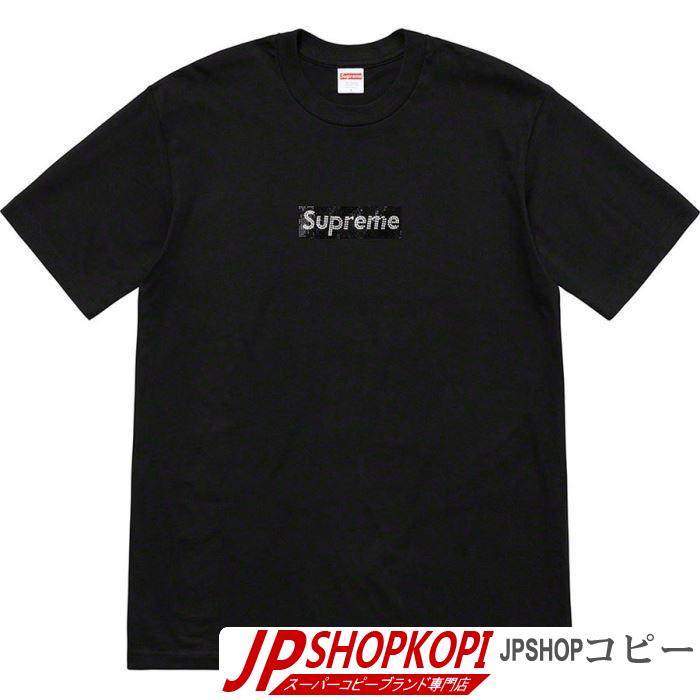 素敵カジュアル春夏新品 Supreme Swarovski Box Logo Tee Tシャツ/半袖 3色可選 夏らしい季節感