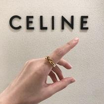 CELINE 指輪 コピー ✨ 評判の良い ノットダブル リング 2021トレンド感満載なアイテム シルバー ゴールド