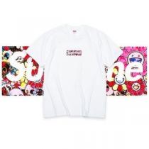 SUPREME×村上隆氏 シュプリーム ボックス ロゴ コピー ⏪ Tシャツ 「お花」 特別なプリントに合わせ