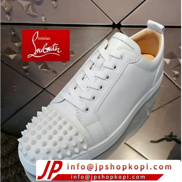 ★定番商品★ルブタンコピー ♊ Louis Junior Spikes Calf ホワイトスニーカー2021流行りファッションストリート靴