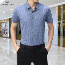 ARMANI スーパー コピー ➧ シャツ 多くのシーンに適用 ロゴプリント  暑い夏に重宝 アルマーニ 混紡生地 シンプルなデザイン