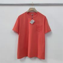 ロエベ コピー ♌ Tシャツ 立体エンボスロゴ 赤色 LOEWE 凹凸感のある 