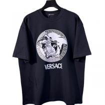 23ss VERSACE コピー ➢ Tシャツ ヴェルサーチ 透明メデューサロゴ