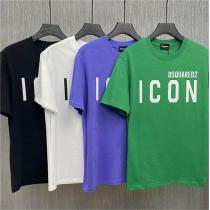 【春夏】カジュアルアイテム DSQUARED2 偽物 Tシャツ iconロゴ 4色 着心地が良い ディースクエアード