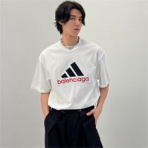 【夏セール】BALENCIAGA コピー♈ ｘAdidas コラボTシャツ バレンシアガ 刺繡ロゴ 男女兼用 