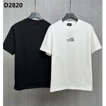今季の春夏ファッション DSQUARED2 偽物 Tシャツ ICON 刺繡 小さいロゴ 4色 100％コットン素材 男女兼用 