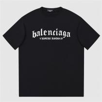 2023SS BALENCIAGA 偽物 Tシャツ ブラックレター ロゴプリント 純綿生地 オーバーサイズ バレンシアガ  