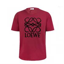 [王道のアイテム] LOEWE スーパーコピー ⏰ Tシャツ フロッキング加工 ロゴ ワインレッド 刺繍 ロエベ 