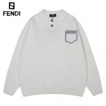 フェンディ スーパーコピー ⛎ セーター ロゴ ジャカード ニット 2色 ゆったりサイズ ワッフル生地 FENDI
