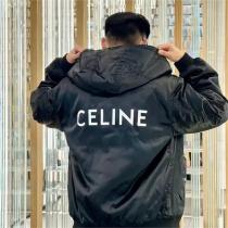 高品質推薦 CELINE コピー ♐ ジャケット ロゴ プリント 綿服 中綿 ナイロン 防水 防風 セリーヌ